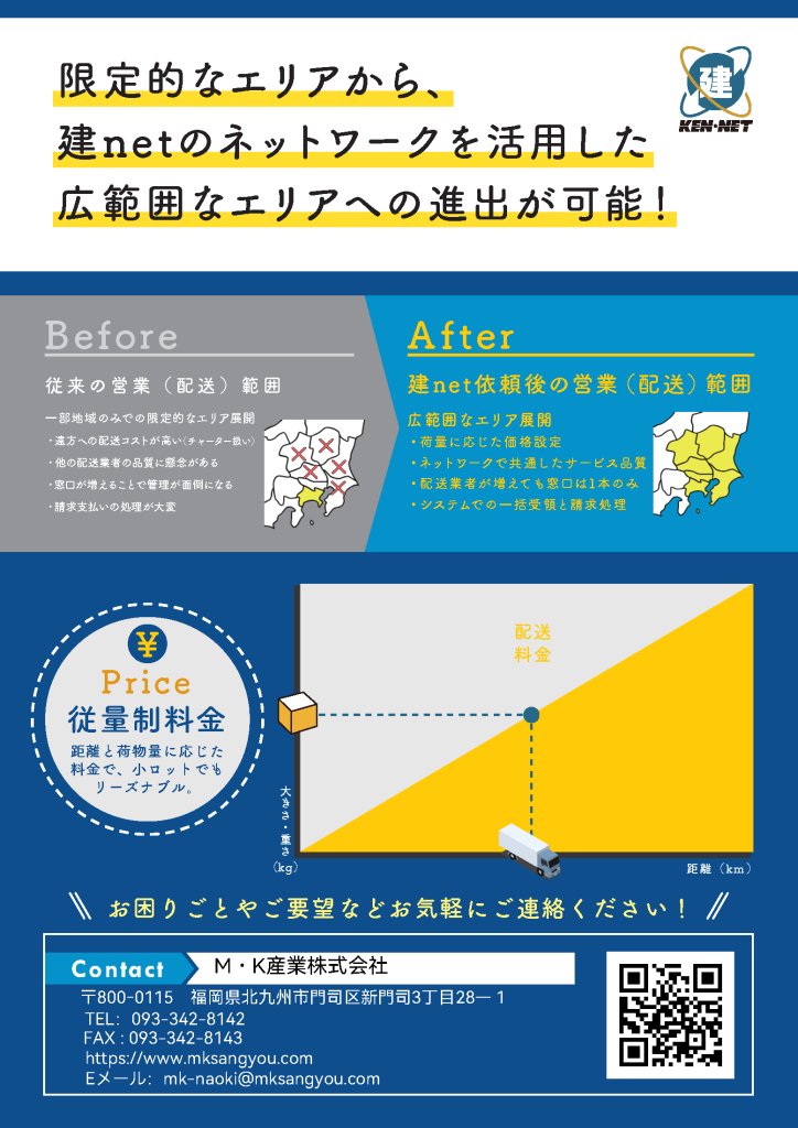 限定的なエリアから、建netのネットワークを活用した広範囲なエリアへの進出が可能